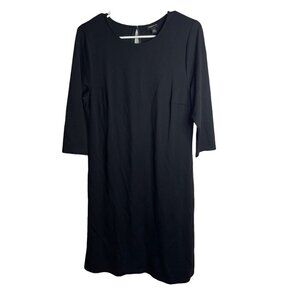 TORRID 0 Womens Shift Dress Black 3/4 Sleeve Knee Length US Size L 12